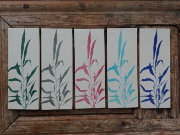 Gwendolyn Forster Serie von fünf Fliesen: 27x10cm